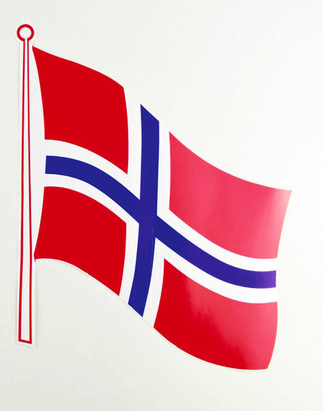 Vlagsticker Noorwegen pak van 2, 145 x 125 mm, met vlag.