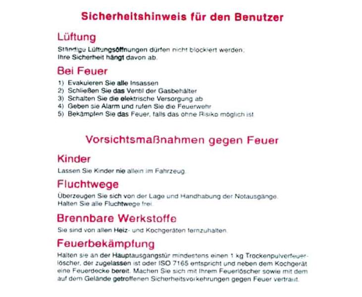 Veiligheidsinstructies voor de gebruiker" sticker