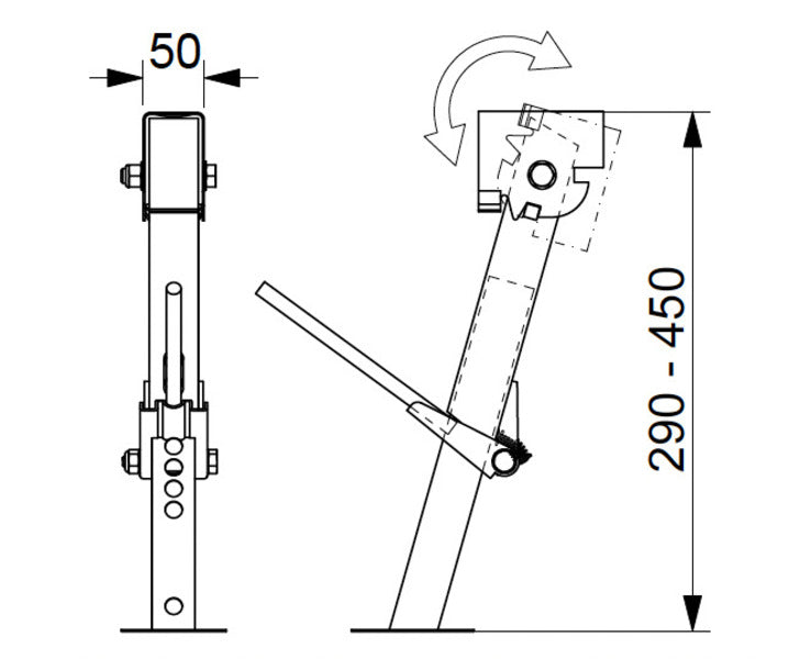 Voertuigsteun Jack 1 Paar 29-45cm