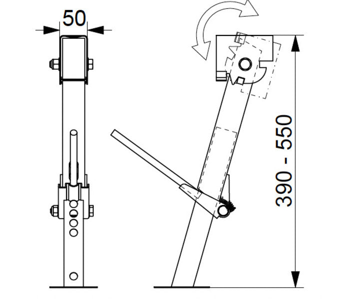 Voertuigsteun Jack 1 Paar 39-55cm