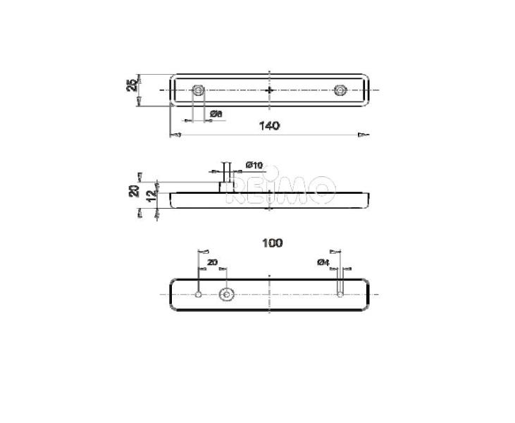 LED zijmarkeringslicht, 12V 0,6W, geel, 250 mm kabel, IP67