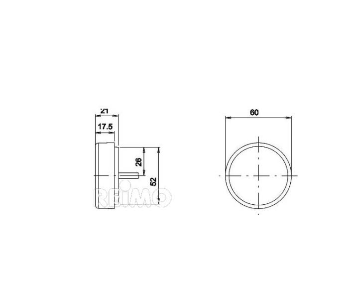 LED zijmarkeringslicht, 12V, 1W, helder, 700 mm kabel, IP67