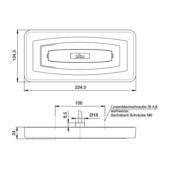 LED multifunctioneel licht, 9-32V, rode 500 mm kabel, IP67