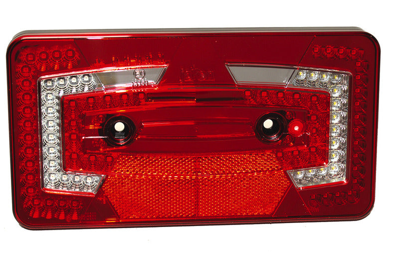 LED multifunctioneel licht, 9-32V, Rechts rood IP67, standaard reflector 6-zijdi