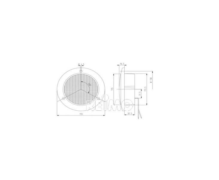 LED achteruitrijlicht met reflector 12V 3W helder IP67, 500 mm kabel