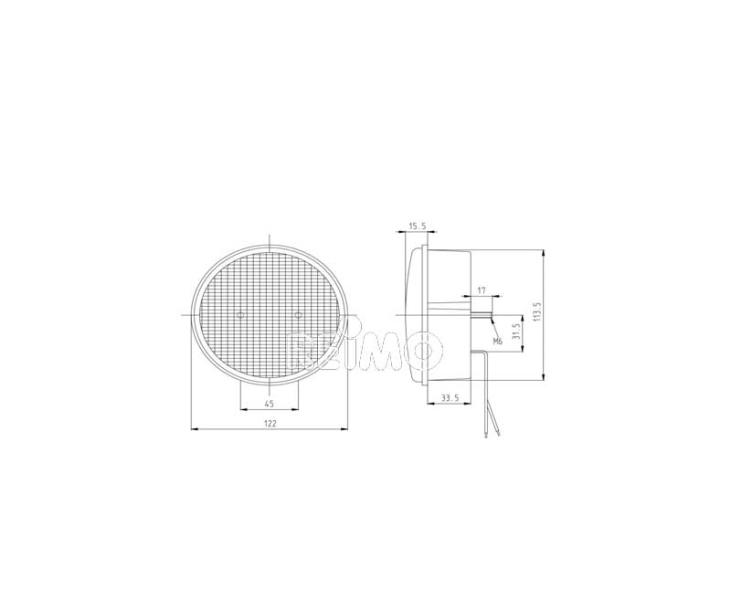 LED mistachterlicht 12V 4W, rood, IP67, IP67, 500mm kabel