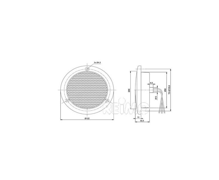 LED mistsluiting 12V, 4W IP67 500 mm kabel helder