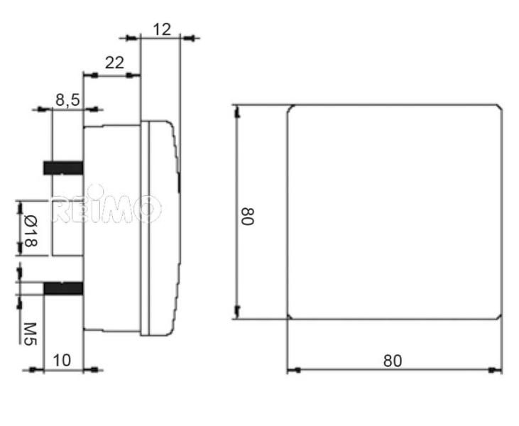 LED Remshunt 12V, 4W IP67 500 mm kabel helder