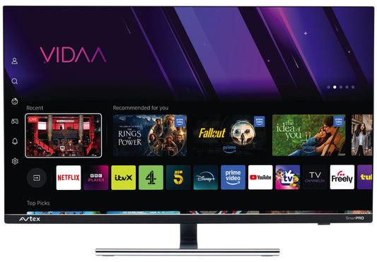 Frameloze Avtex Full HD Smart-tv met VIDAA-besturingssysteem – 21,5 inch, met dvd-speler