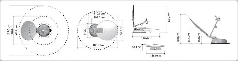 Multi-sat systeem X85 enkele, 85 cm spiegel, 85 cm.