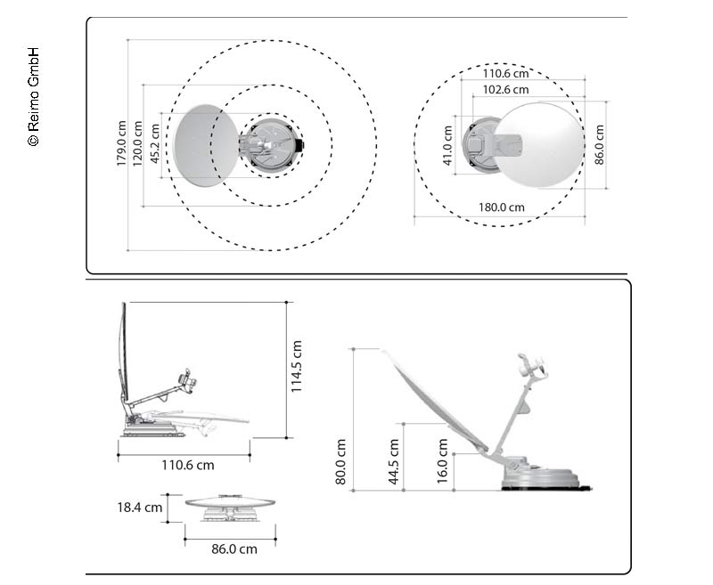 Multi-sat systeem X85 enkele, 85 cm spiegel, 85 cm.