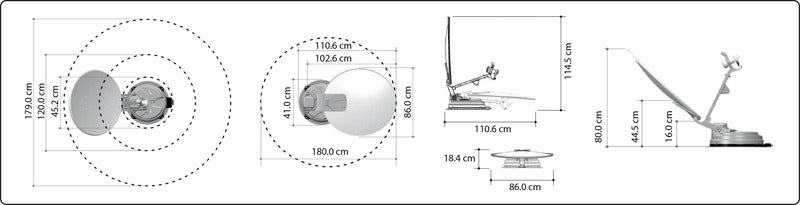 Multi Sat systeem X85 Dubbel + Scheefstand, 85 cm spiegel