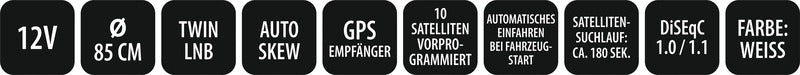 Multi Sat systeem X85 Dubbel + Scheefstand, 85 cm spiegel