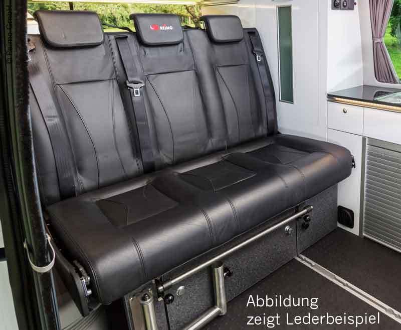 Slaapbank VW T6/5 Trio Style V3000 formaat 10 3-zits poster leder Trio Style