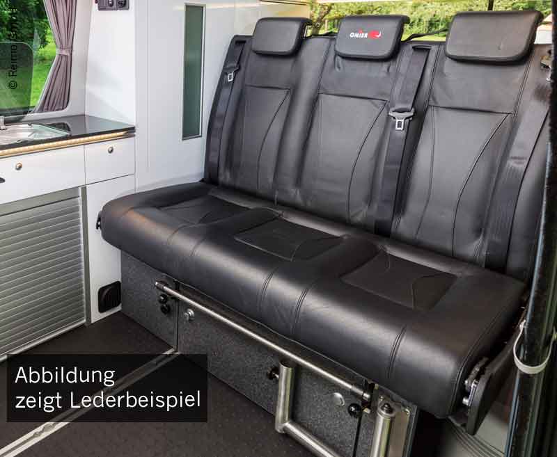 Slaapbank VW T6/T5 V3000 maat 14 1305 mm breed, 3-zits, achterbank T5 & T6