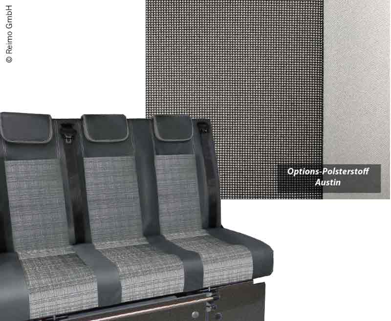 Slaapbank VW T6/T5 Trio Style V3000 Gr.8 1155mm breed, 3-zits smal,