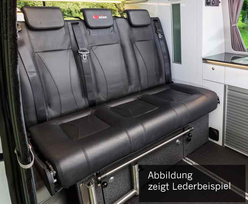 Schlafsitzbank VW T6/5 V3100 Vast Gr.10, 1205 mm breit 3-sitzig, gepolstert