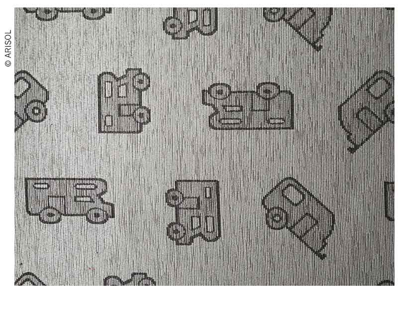 Woonkamer tapijt 50x150cm grijs, patroon, 45% polyester/55% katoen