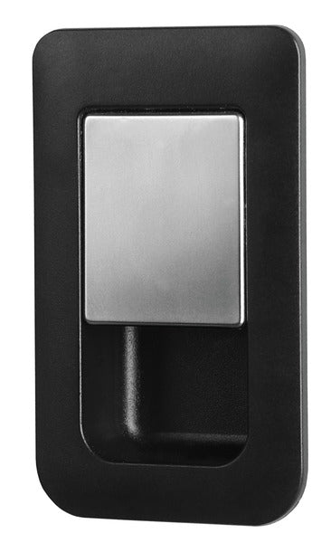 Kliksluiting Snaplock 36 x 59 mm voor deurdiktes van 12 - 18 mm - Mat zwart / Chroom