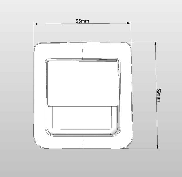 Kliksluiting Snaplock 55 x 59 mm voor deurdiktes van 12 - 18 mm - Mat chroom / zwart