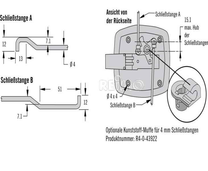 Kofferklappenschloß Wit