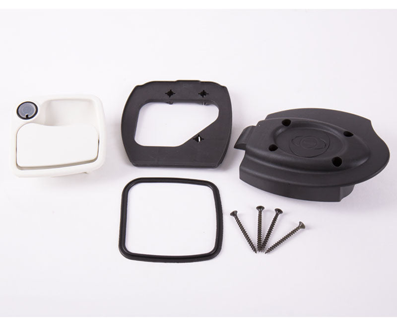 Eurogarage slot wit zonder cilinder + sleutel /30mm/m met schroeven
