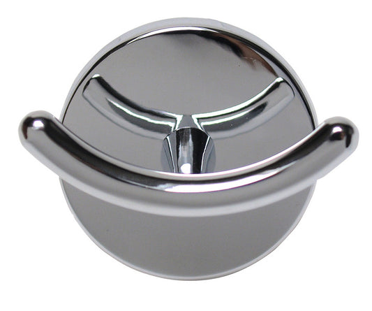 Dubbel haak metaal chrome rond 6x7x5 cm