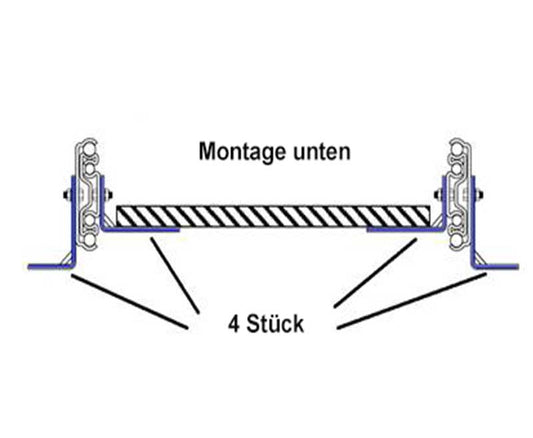Montage voor volledig uittrekbare loper, lengte: 711mm, 2x L-Winel