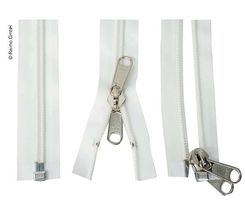 Tentritssluiting wit met dubbele handgreep 240cm