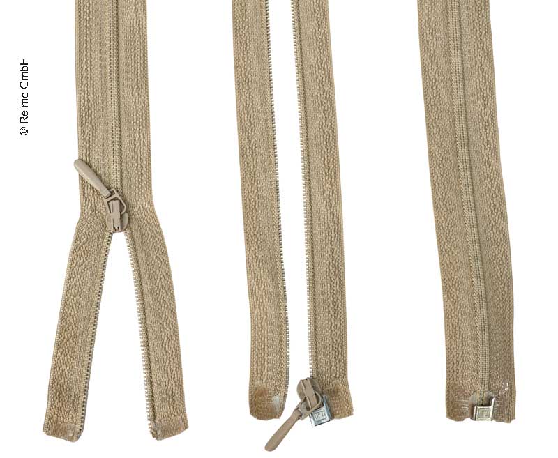 Ritssluiting 50cm, deelbaar - niet haakbaar in beige, plastic