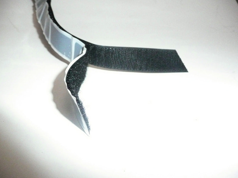 Klittenband zelfklevend. 20mm zwart 5m