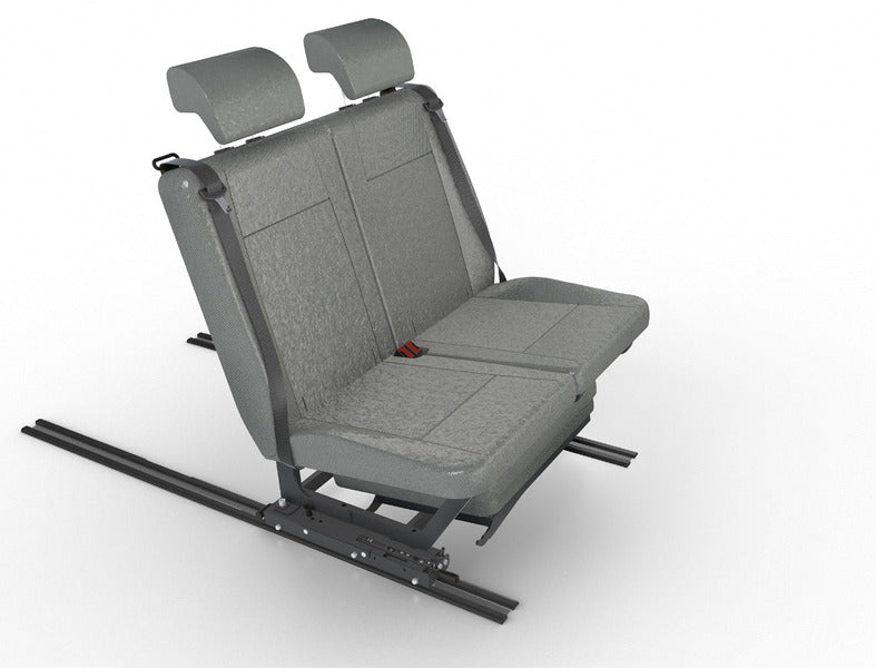 Slaapbank voor Mercedes EQV, Vito & V-Klasse, Citroën Spacetourer, Peugeot Expert / Traveller – Comfortabele 2-persoons slaapbank met Isofix (Antraciet)