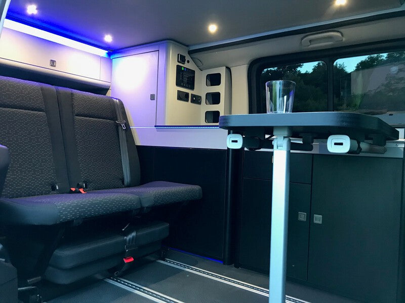 Slaapbank voor Mercedes EQV, Vito & V-Klasse, Citroën Spacetourer, Peugeot Expert / Traveller – Comfortabele 2-persoons slaapbank met Isofix (Antraciet)