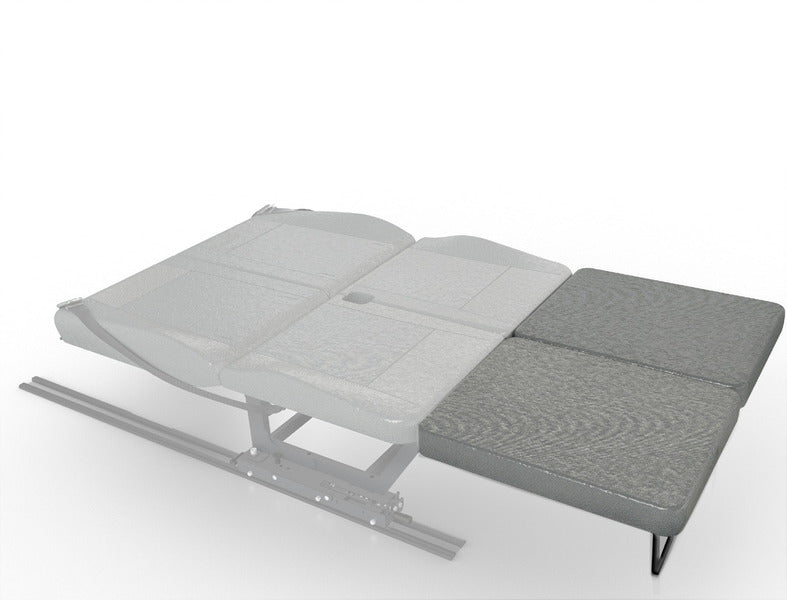 Slaapbank voor Mercedes EQV, Vito & V-Klasse, Citroën Spacetourer, Peugeot Expert / Traveller – Comfortabele 2-persoons slaapbank met Isofix (Antraciet)