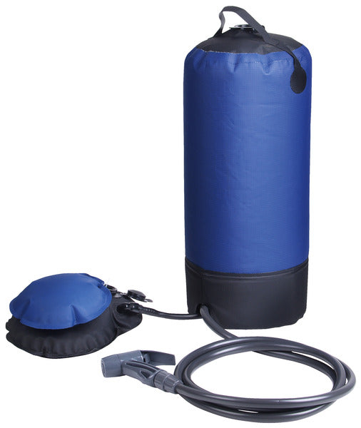 Campingdouche met 12L watertank Incl. voetpomp, douchekop, slang