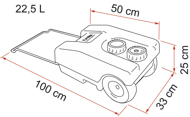 Abwasserrolltank Grijs 23l