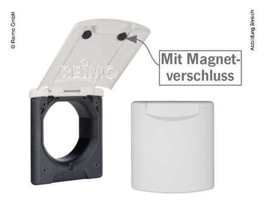 Servicecontactdoosmagneet zwart 130x145mm, montage-DM 95mm