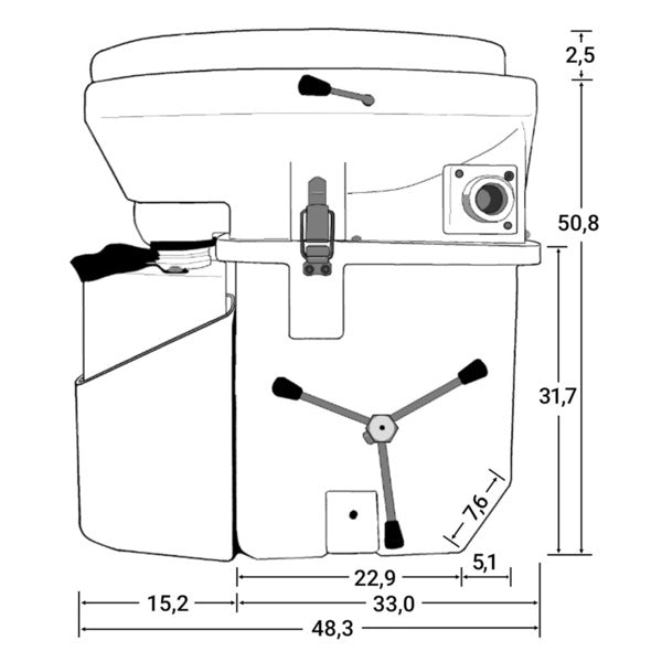 Nature's Head Campingtoilet met spinnengreep