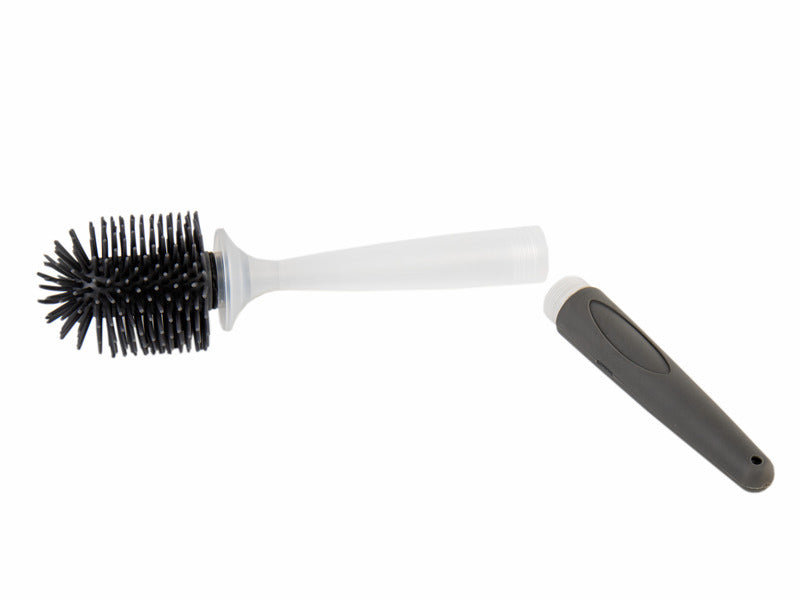 Toiletborstel silicone - wit/grijs