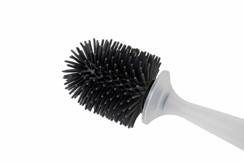 Toiletborstel silicone - wit/grijs
