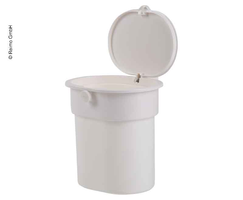 Afvalbak met zuignap, wit, tot 3kg, drukknop