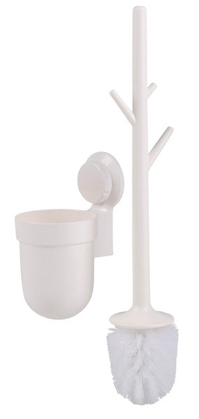 Toiletborstel met zuignap, wit