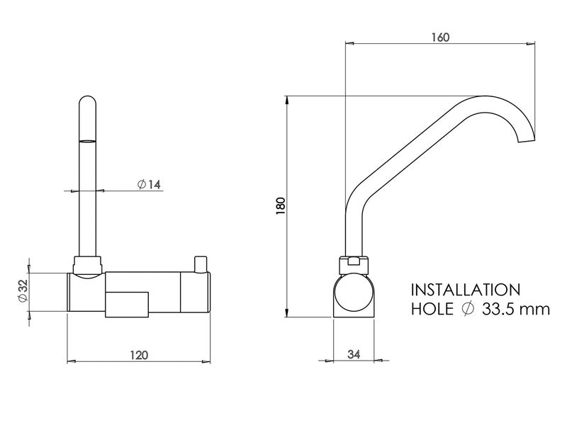 Eéngreeps wastafelmengkraan 350x320x180 70508