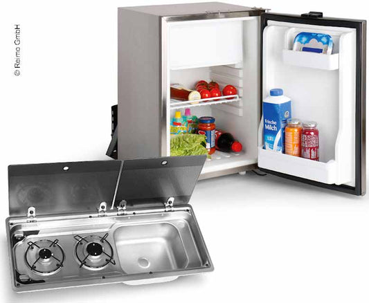 Camperwagen uitbreidingsset 50 KD - Kooktoestel-Sink-Combinatie & Inbouwkoelkast