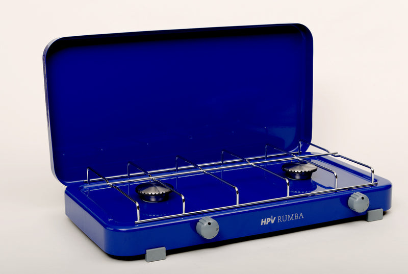 Gaskoker Rumba met Piezoaansteker 2FI, 50 mbar - blauw