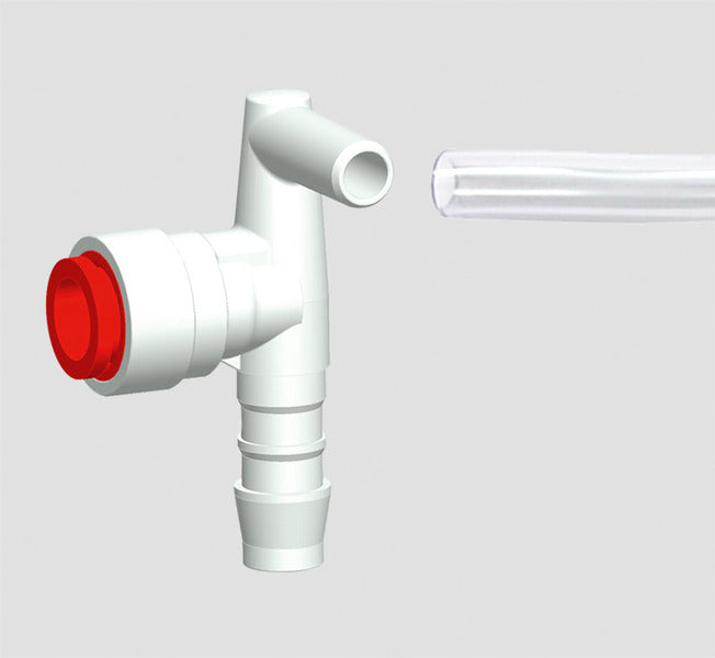 Hoekaansluiting rood voor waterslang 10mm