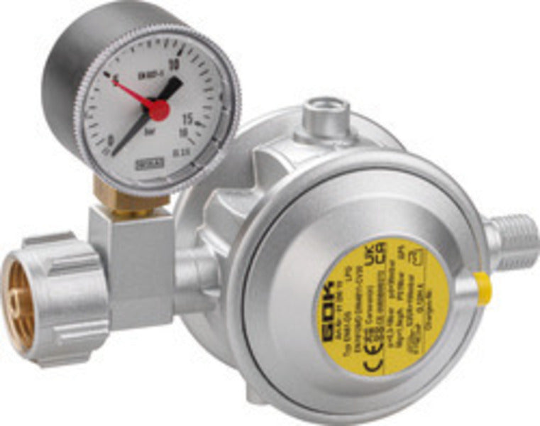 Gasregelaar 1,5kg met manometer, 30 mbar