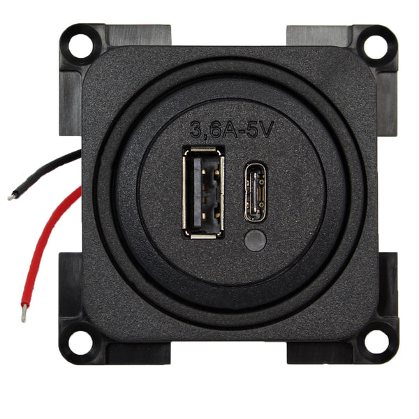 USB dubbel oplaadcontact Kleur: leigrijs