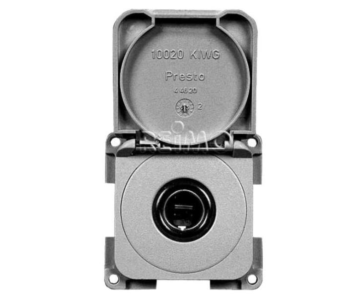 12V-stopcontact met deksel Kleur: grijs (los)