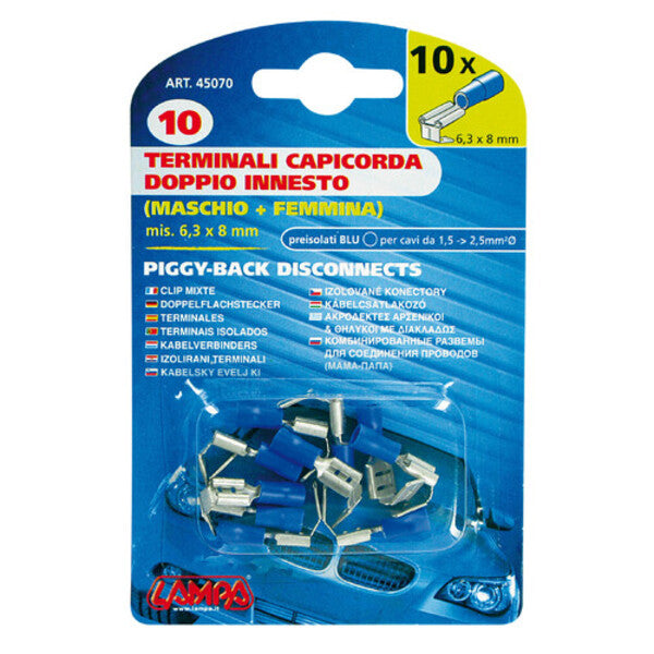 Doppelflachstecker blau
